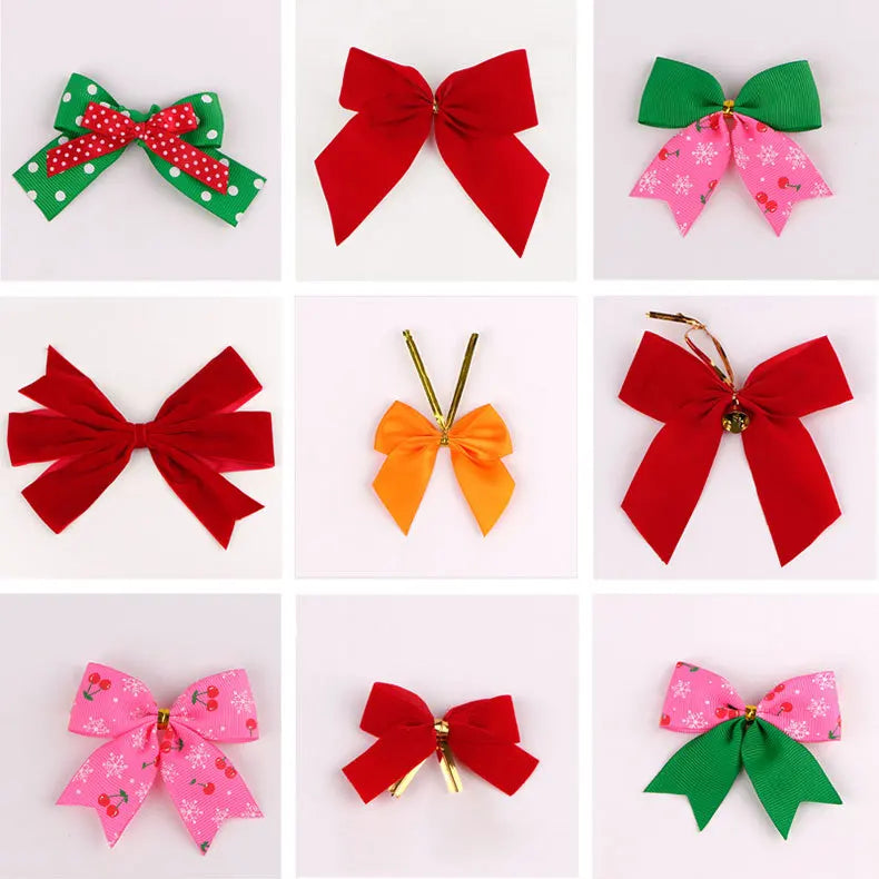 Big Bowknot Christmas Ornaments Christmas Tree Decoration Festival Party Home Snowflake Lattice Bow Gift Merry Christmas 2021