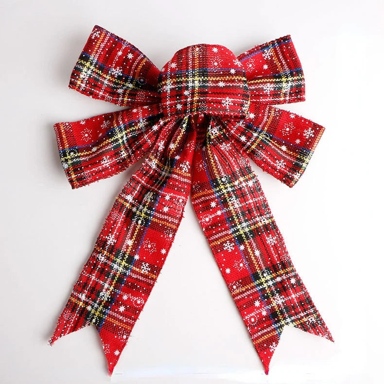 Big Bowknot Christmas Ornaments Christmas Tree Decoration Festival Party Home Snowflake Lattice Bow Gift Merry Christmas 2021