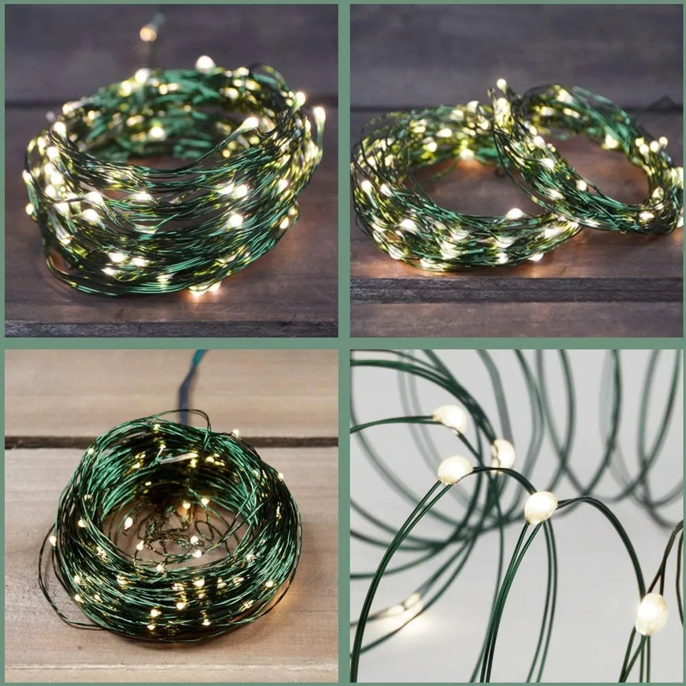 200M 100M 50M Green Wire Outdoor LED String lights Holiday Waterproof Fairy Garland For Christmas Tree Wedding Party Decoration