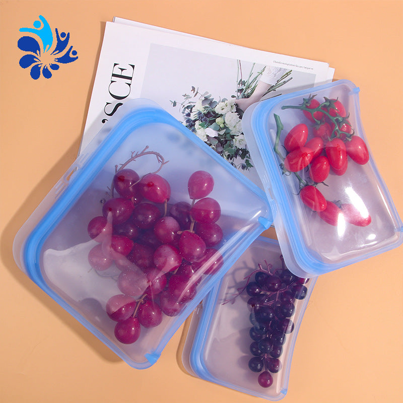 New cosmetic storage bag kitchen silicone food preservation bag refrigerator food storage sealed bag