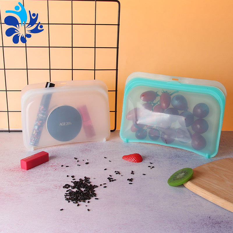 New cosmetic storage bag kitchen silicone food preservation bag refrigerator food storage sealed bag