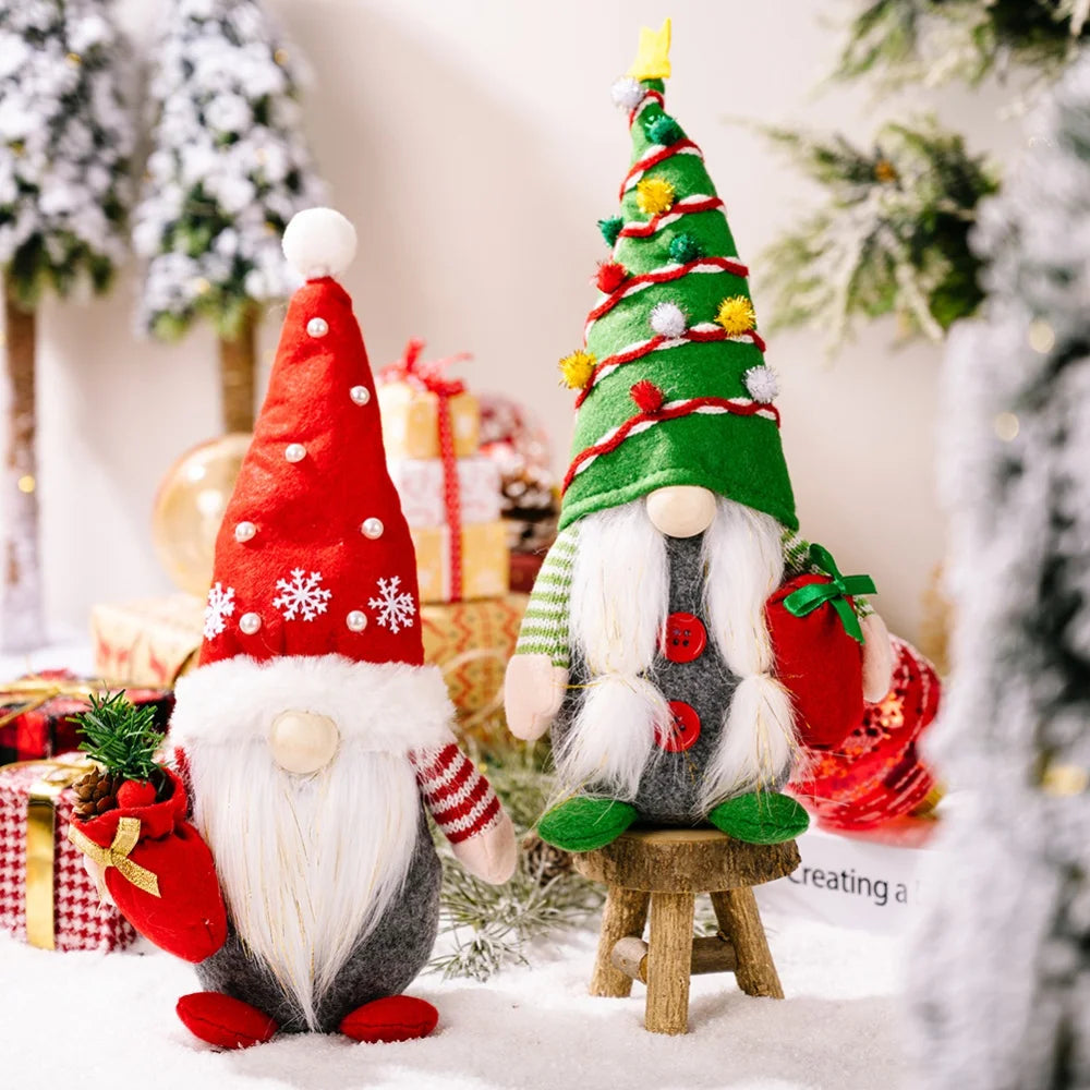 Christmas Decorations Standing Gnome Faceless Doll Christmas Tree Decoration Drop Ornaments Kids Navidad Xmas Gift