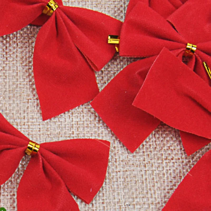12PCS Christmas Bow Christmas Decorations Christmas Tree New Year Holiday Party Decoration for Festival Holiday