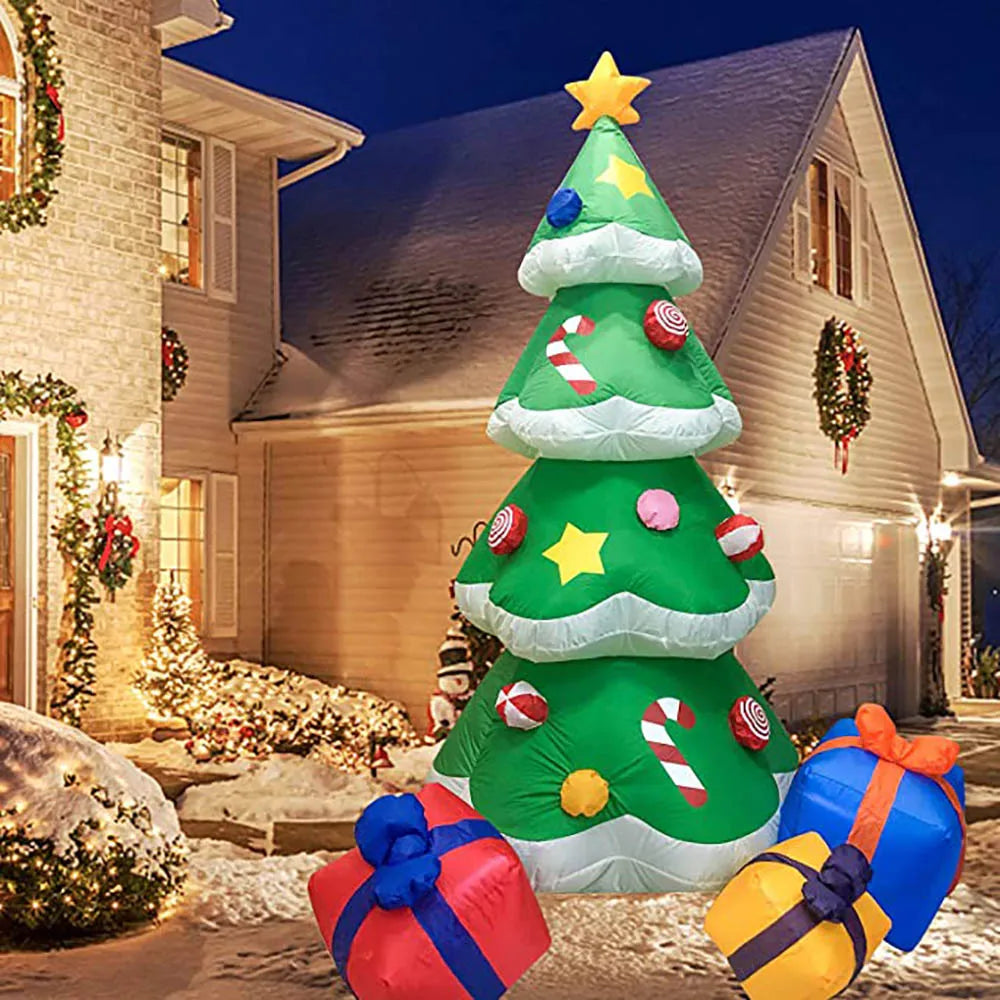 2.1m Giant Inflatable Christmas Tree Glowing Merry Christmas Outdoor Decoration LED Light Up Party New Year Christmas Decoration