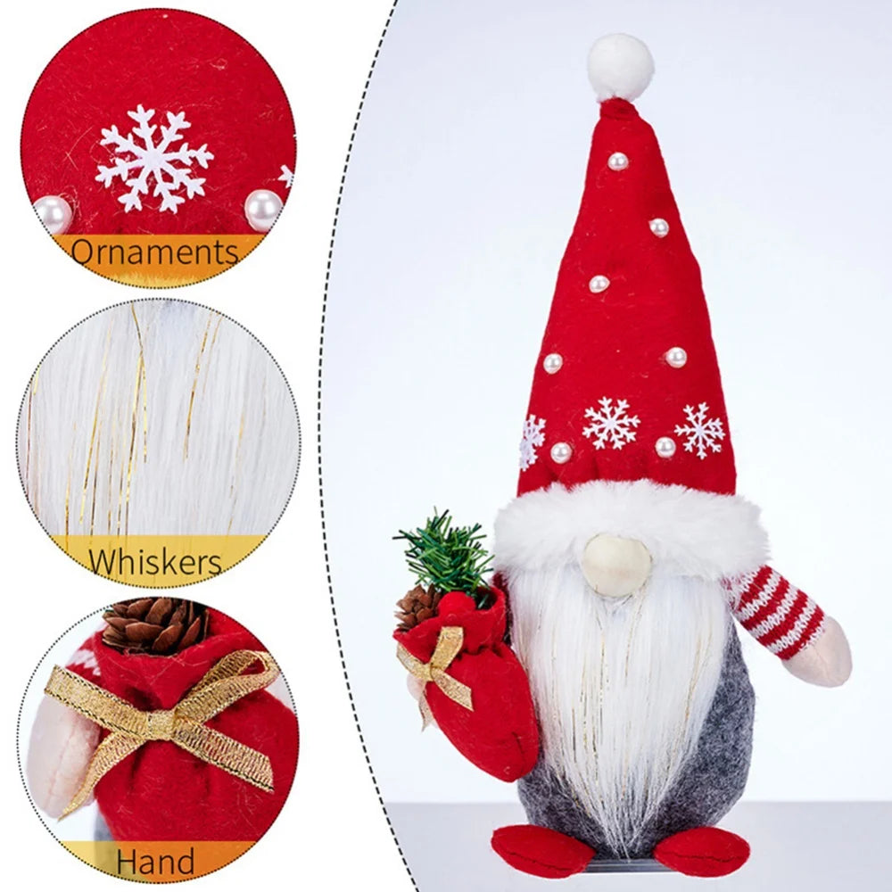 Christmas Decorations Standing Gnome Faceless Doll Christmas Tree Decoration Drop Ornaments Kids Navidad Xmas Gift