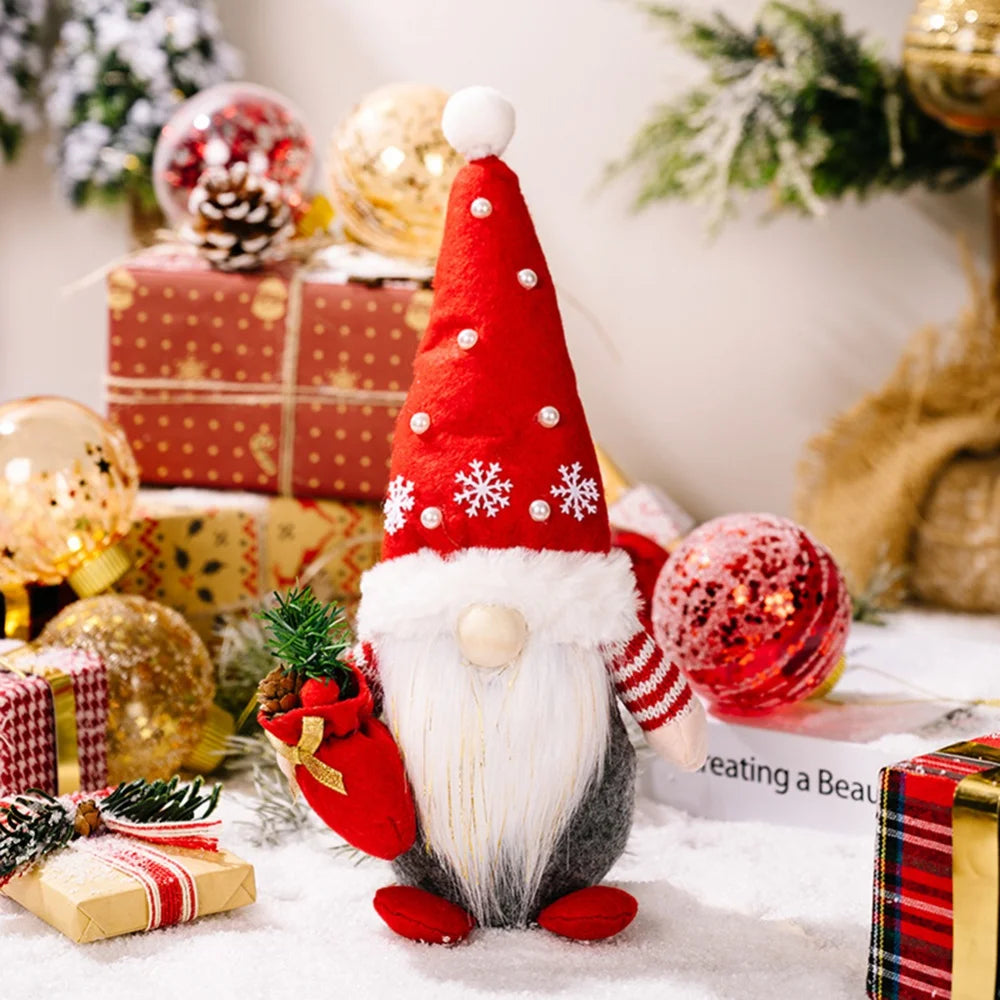 Christmas Decorations Standing Gnome Faceless Doll Christmas Tree Decoration Drop Ornaments Kids Navidad Xmas Gift