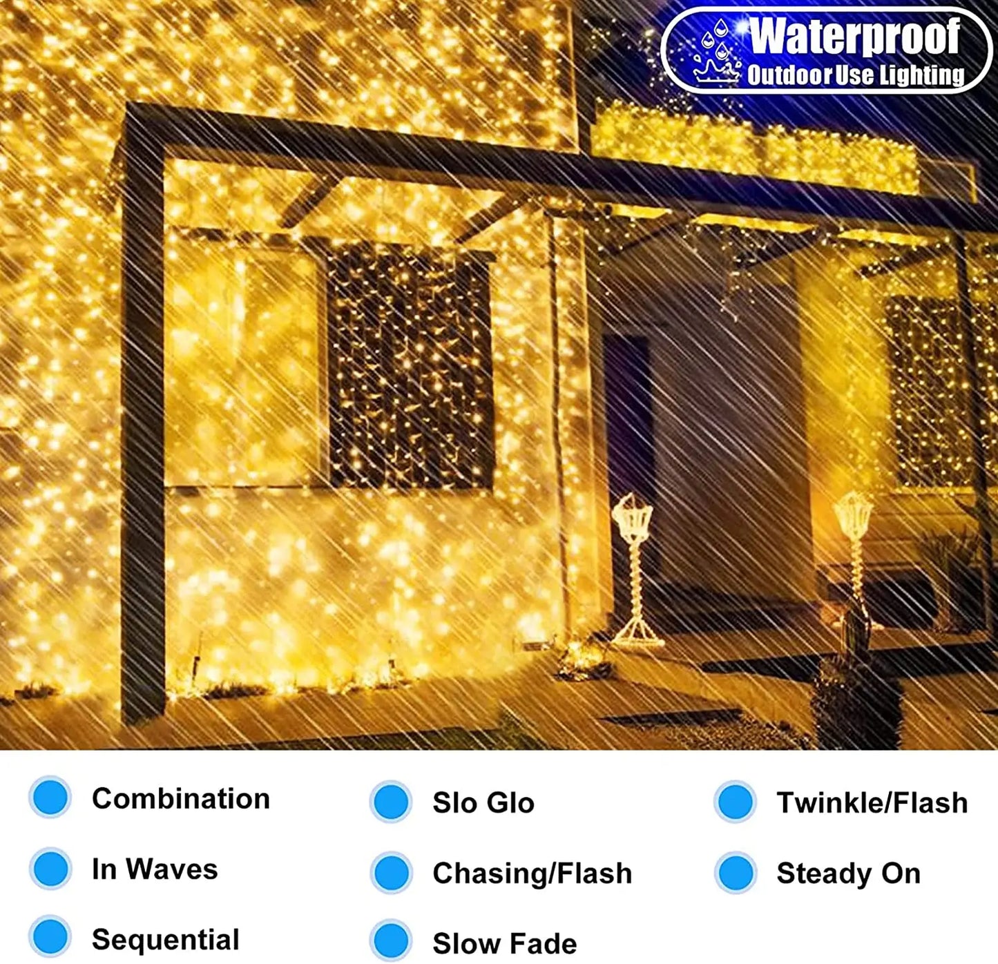 Outdoors Solar String Light 300LED 8 Modes Solar Lamp Waterproof