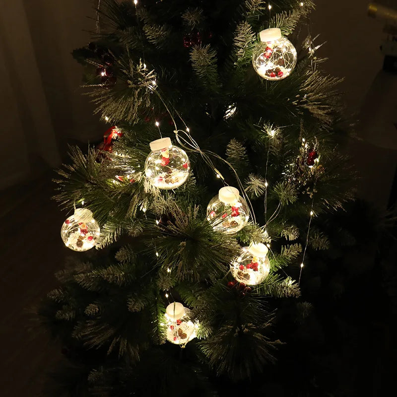 Santa Wish Balls LED Curtain Light Fairy String Lights 8 Modes Window Garland for New Year Christmas Outdoor Wedding Home Decor