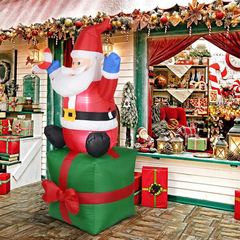 1.8M Inflatable Santa Claus Doll Night Light Merry Christmas Outdoor Santa Claus New Year Decoration Xmas Navidad Kids Gifts Toy