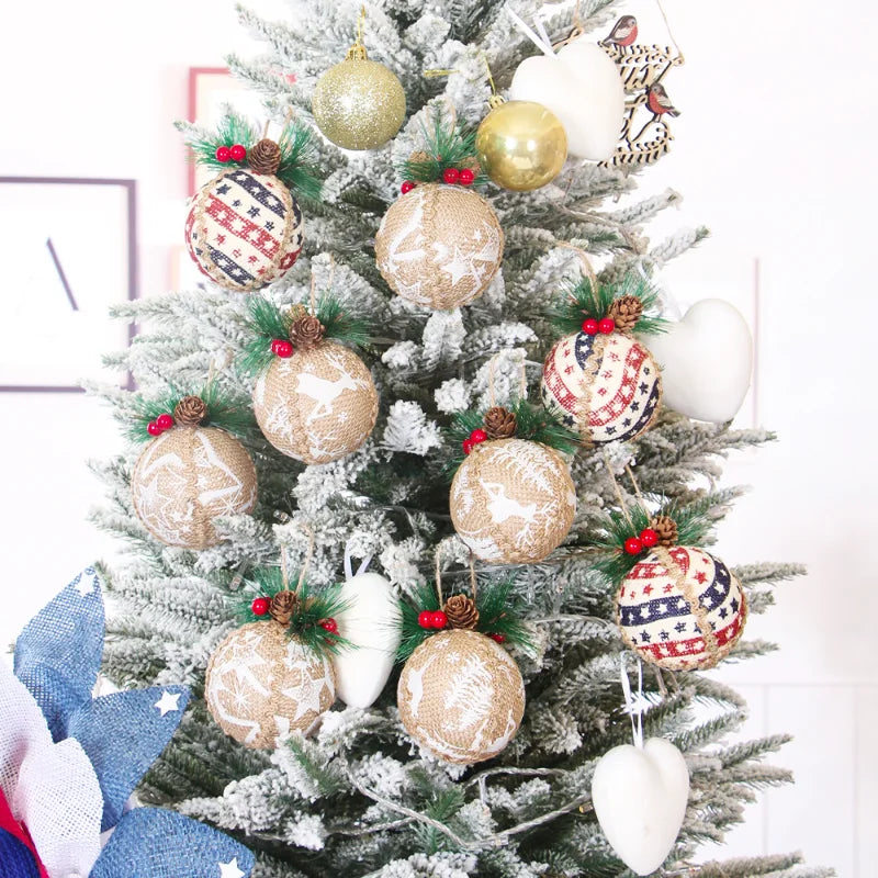 8cm White Christmas Ball 3pcs/box Christmas Tree Baubles Box Package Christmas Tree Decoration Christmas Hanging Balls Gifts