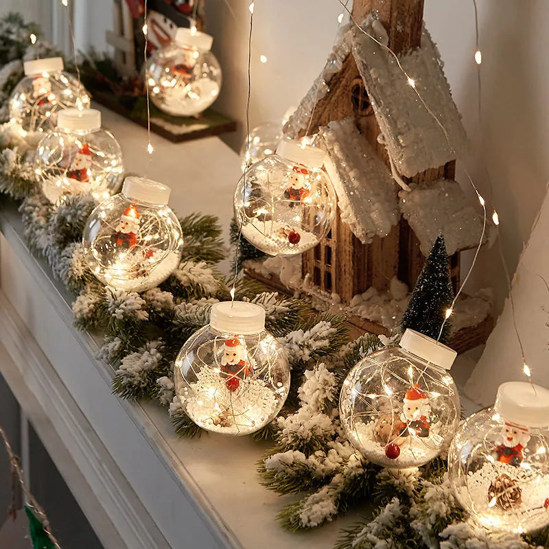 Santa Wish Balls LED Curtain Light Fairy String Lights 8 Modes Window Garland for New Year Christmas Outdoor Wedding Home Decor