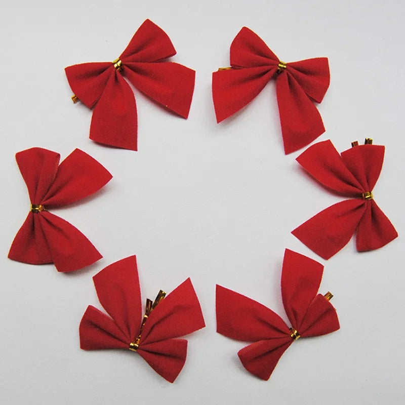 12PCS Christmas Bow Christmas Decorations Christmas Tree New Year Holiday Party Decoration for Festival Holiday