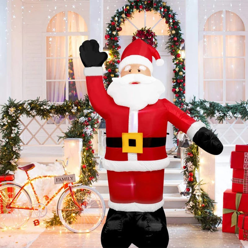 8FT-4FT Inflatable Santa Claus Glowing Christmas Outdoor Decoration LED Glowing Giant Party New Year 2023 Christmas Decoration
