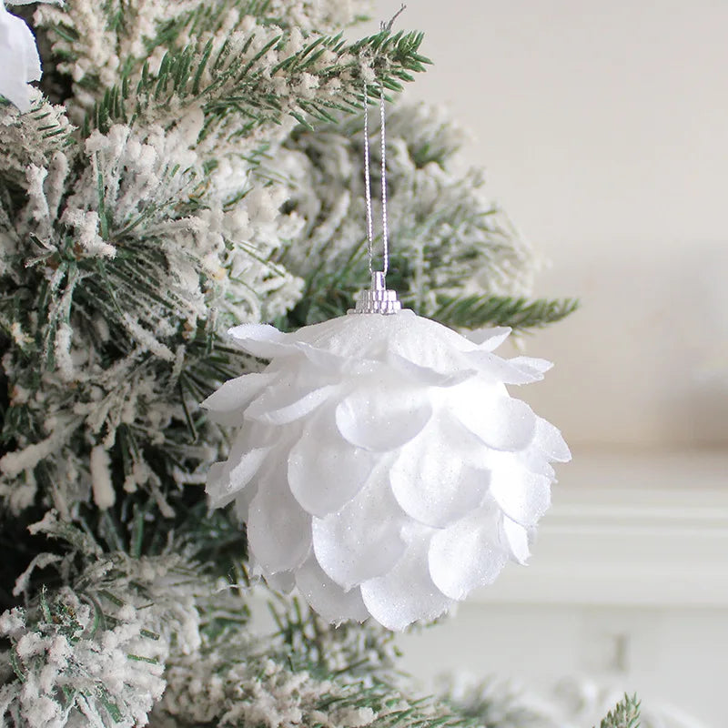 8cm White Christmas Ball 3pcs/box Christmas Tree Baubles Box Package Christmas Tree Decoration Christmas Hanging Balls Gifts