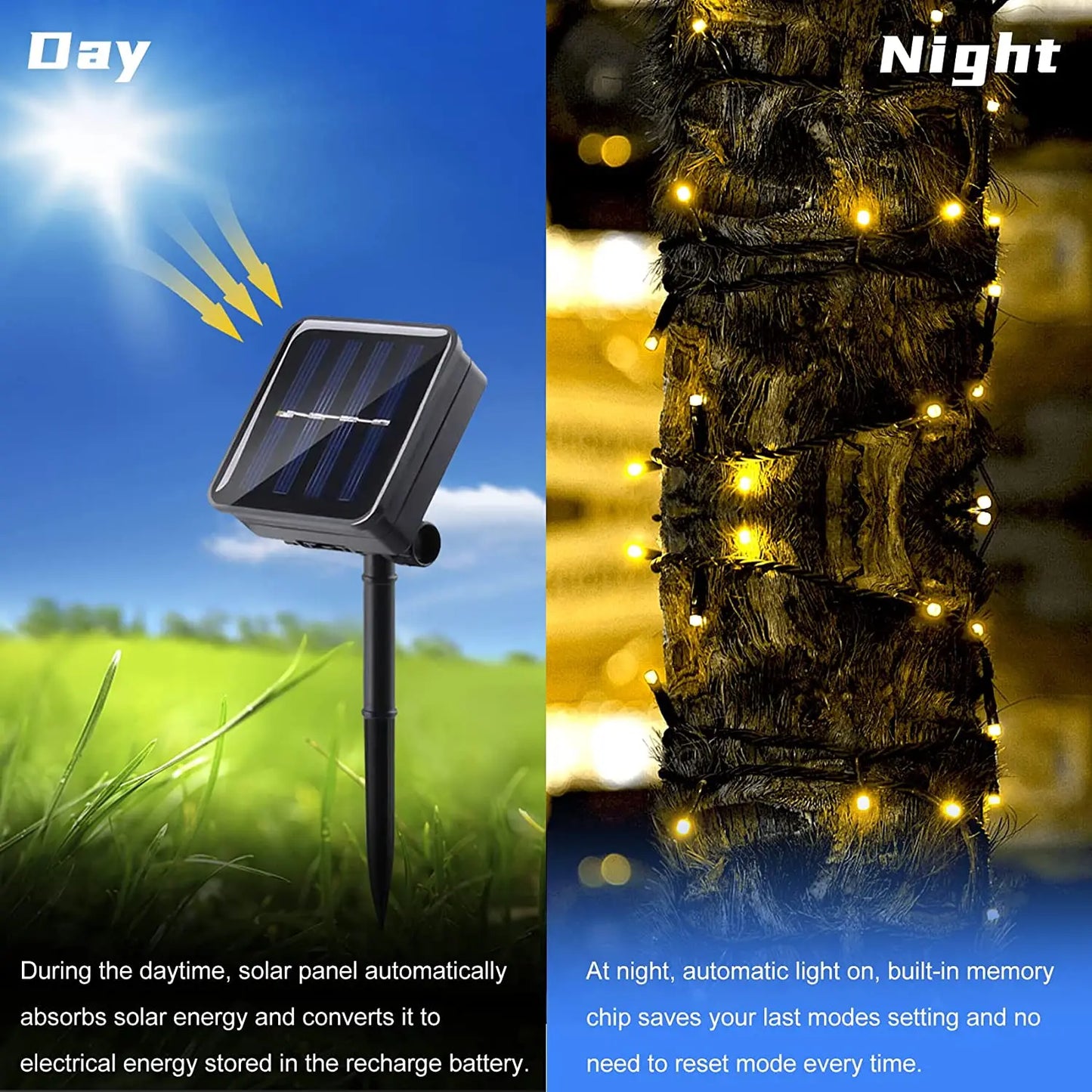 Outdoors Solar String Light 300LED 8 Modes Solar Lamp Waterproof