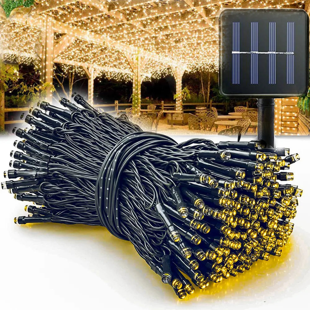 Outdoors Solar String Light 300LED 8 Modes Solar Lamp Waterproof