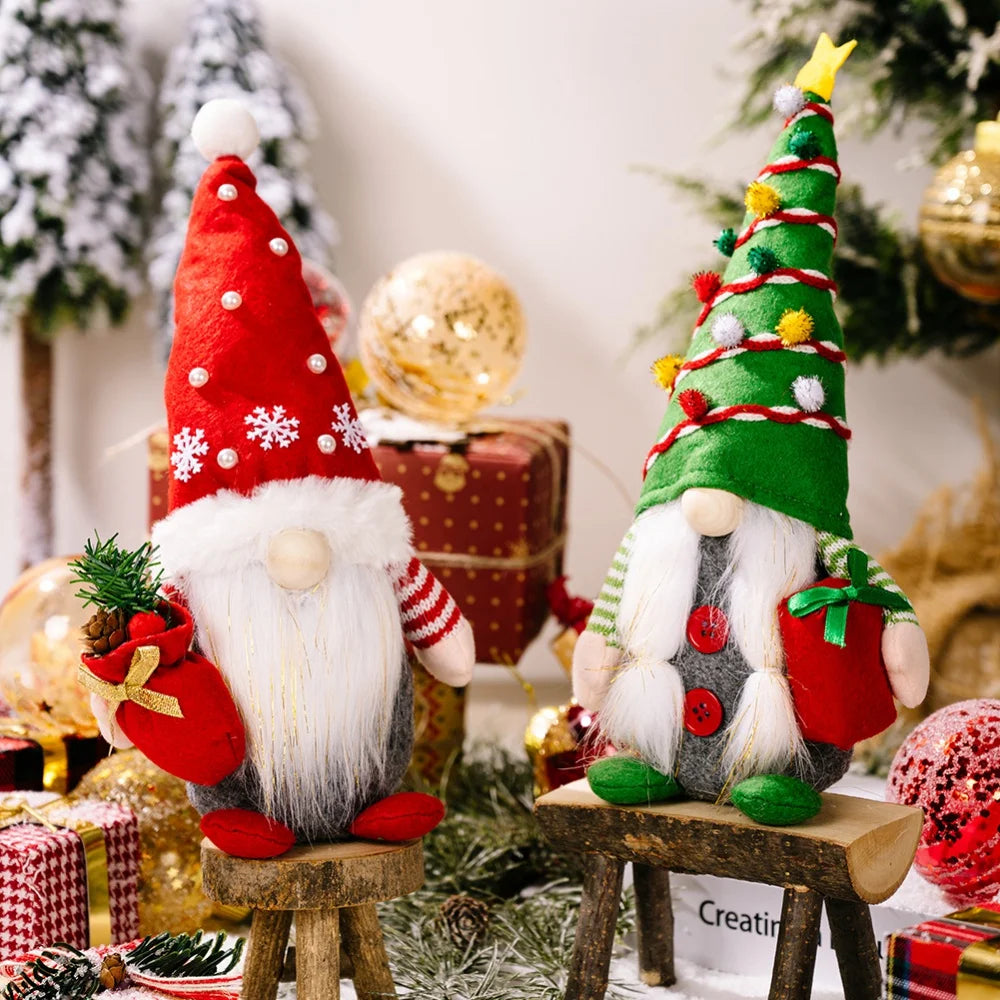 Christmas Decorations Standing Gnome Faceless Doll Christmas Tree Decoration Drop Ornaments Kids Navidad Xmas Gift