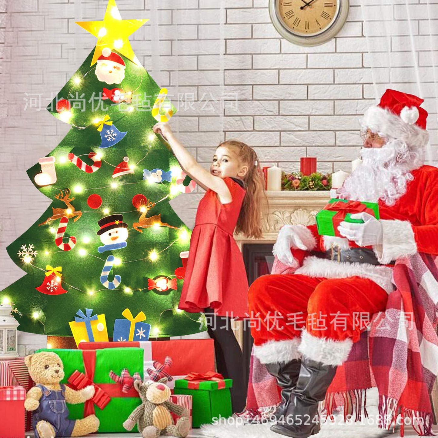 Christmas Tree Kids DIY Game - Holiday Gift, Window Decoration, Wall Hanging, Felt Christmas Tree