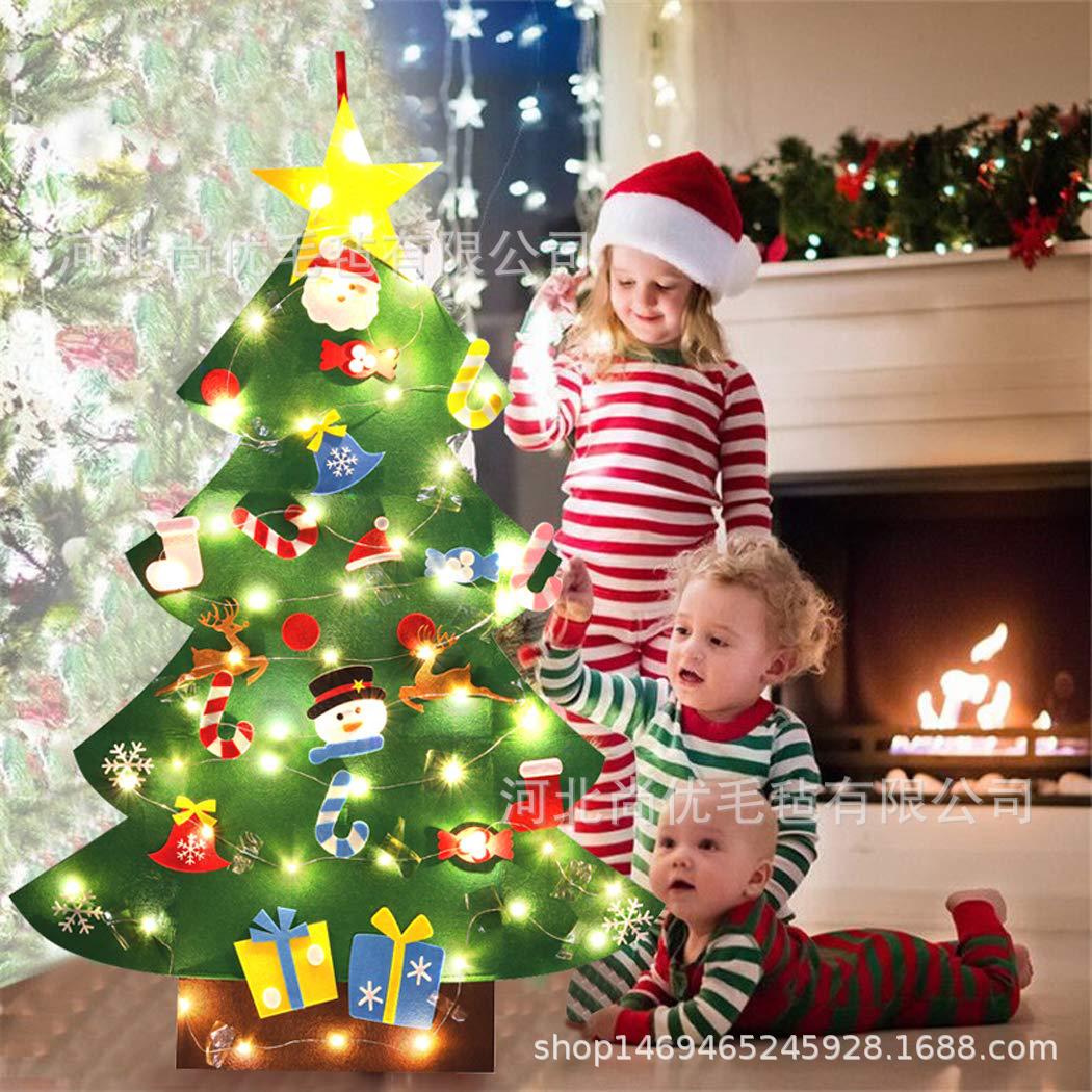 Christmas Tree Kids DIY Game - Holiday Gift, Window Decoration, Wall Hanging, Felt Christmas Tree