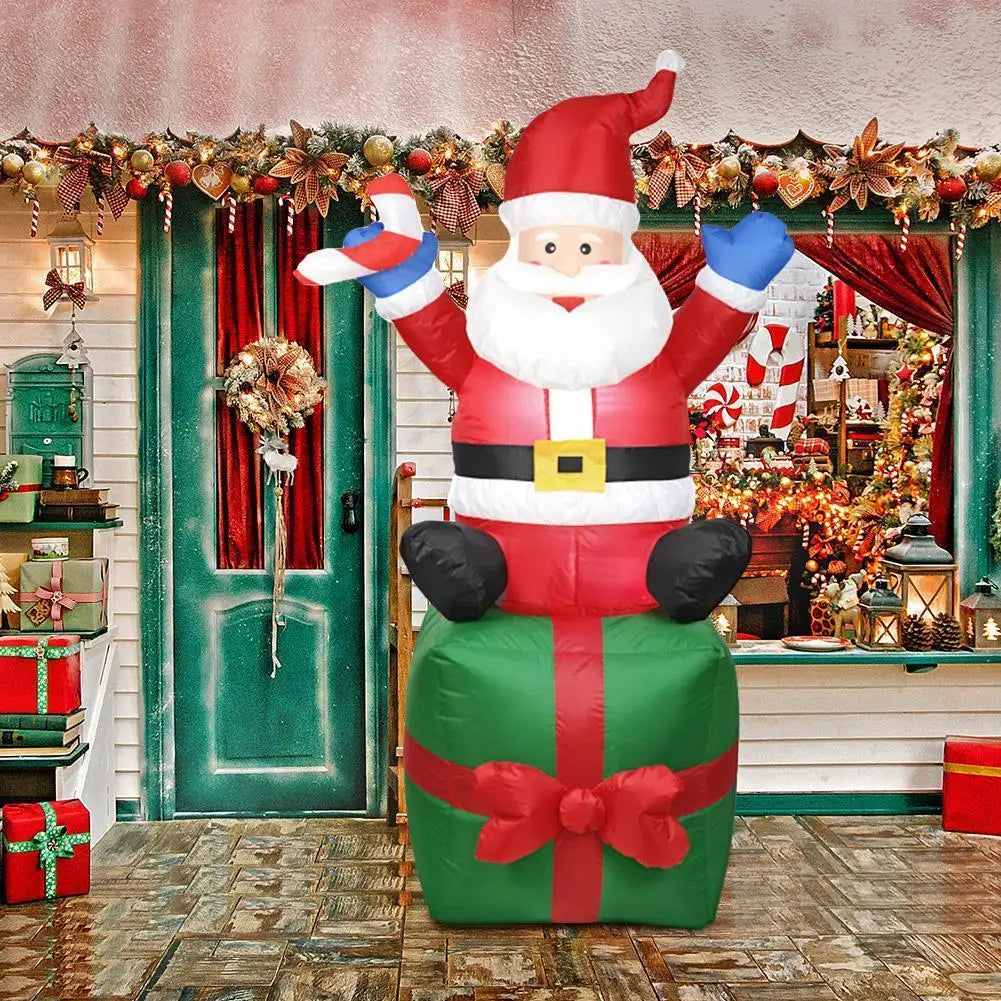 1.8M Inflatable Santa Claus Doll Night Light Merry Christmas Outdoor Santa Claus New Year Decoration Xmas Navidad Kids Gifts Toy