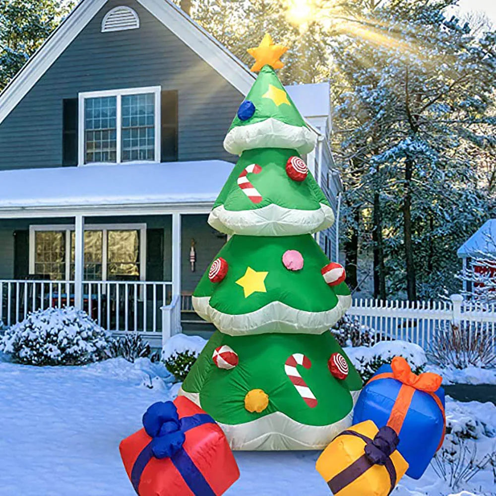 2.1m Giant Inflatable Christmas Tree Glowing Merry Christmas Outdoor Decoration LED Light Up Party New Year Christmas Decoration
