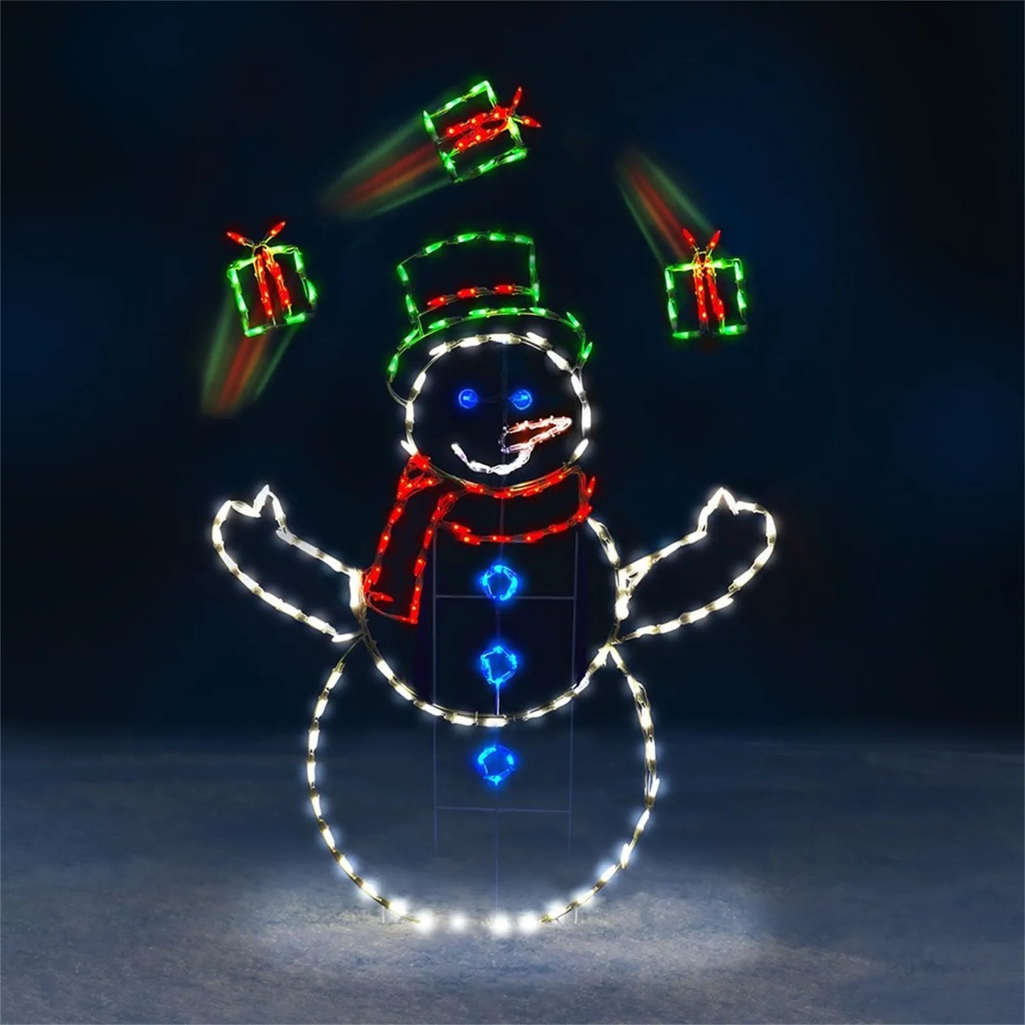 Fun Animated Snowball Fight Active Light String Frame Decor Holiday Party Christmas Outdoor Garden Snow Glowing Decorative Sign