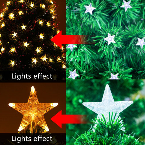 7Ft Christmas Tree with LED RGB Lights Xmas Tree Festival Decoration