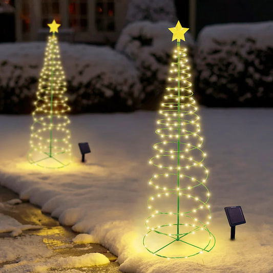 Outdoor Waterproof Solar Led Christmas Tree Decoration Solar Powered String Lights New Year 2022 Ornament Garden Decoration
