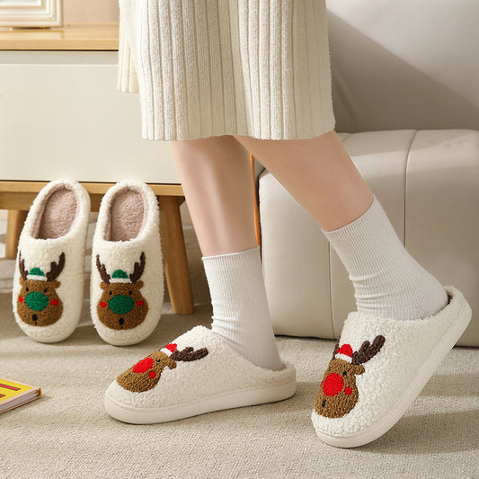 Christmas Reindeer Cotton Slippers