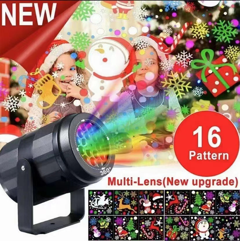 Christmas Laser Stage Projection Light with Rotating Patterns - Festive Atmosphere Light for Christmas Projection