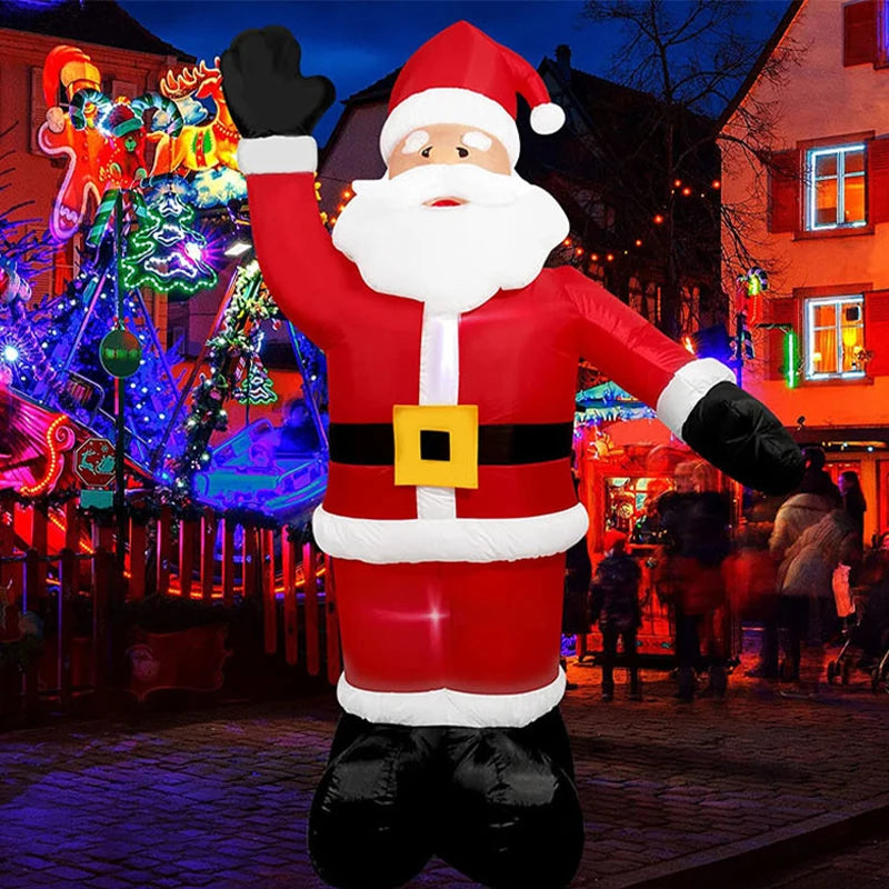 8FT-4FT Inflatable Santa Claus Glowing Christmas Outdoor Decoration LED Glowing Giant Party New Year 2023 Christmas Decoration