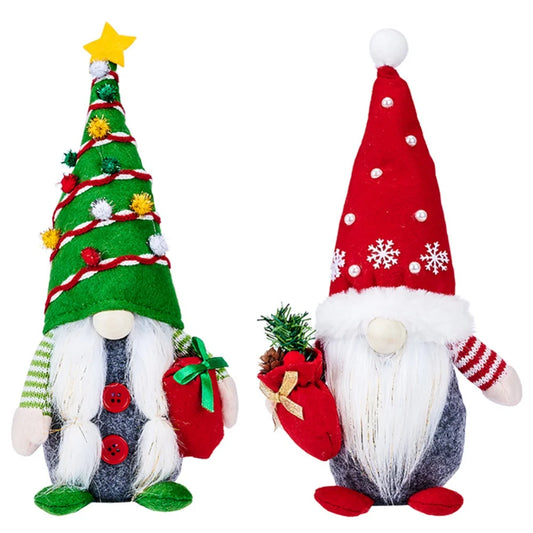 Christmas Decorations Standing Gnome Faceless Doll Christmas Tree Decoration Drop Ornaments Kids Navidad Xmas Gift